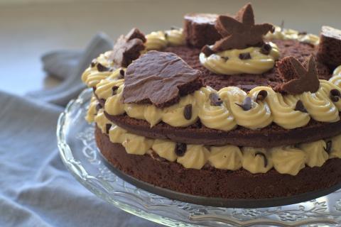 Photo de la recette Layer cake chocolat-cacahuète